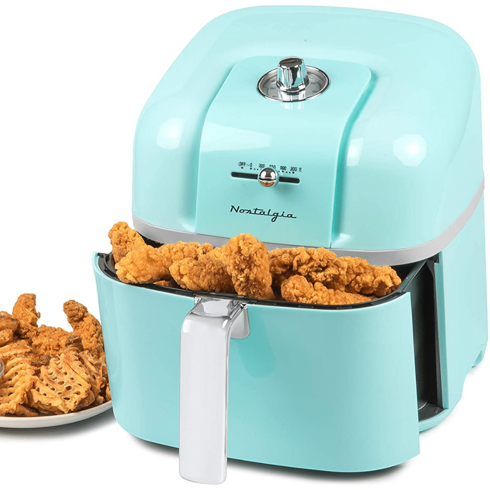 Aria 2Qt Teflon-Free Ceramic Retro Air Fryer with Cookbook Including Keto  and Vegan Recipes - Black 