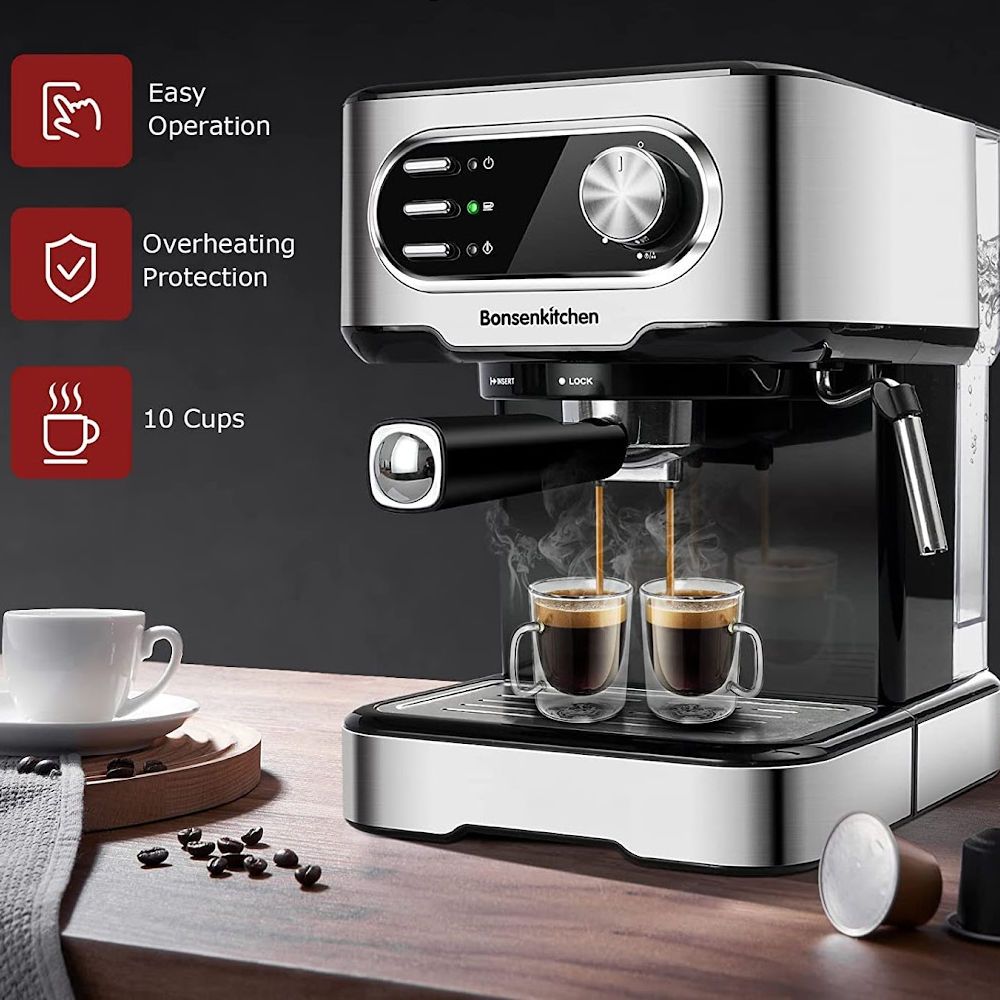 Bonsenkitchen 20 Bar Espresso Machine (with Milk Frother) Review - Best  Milk Frothers