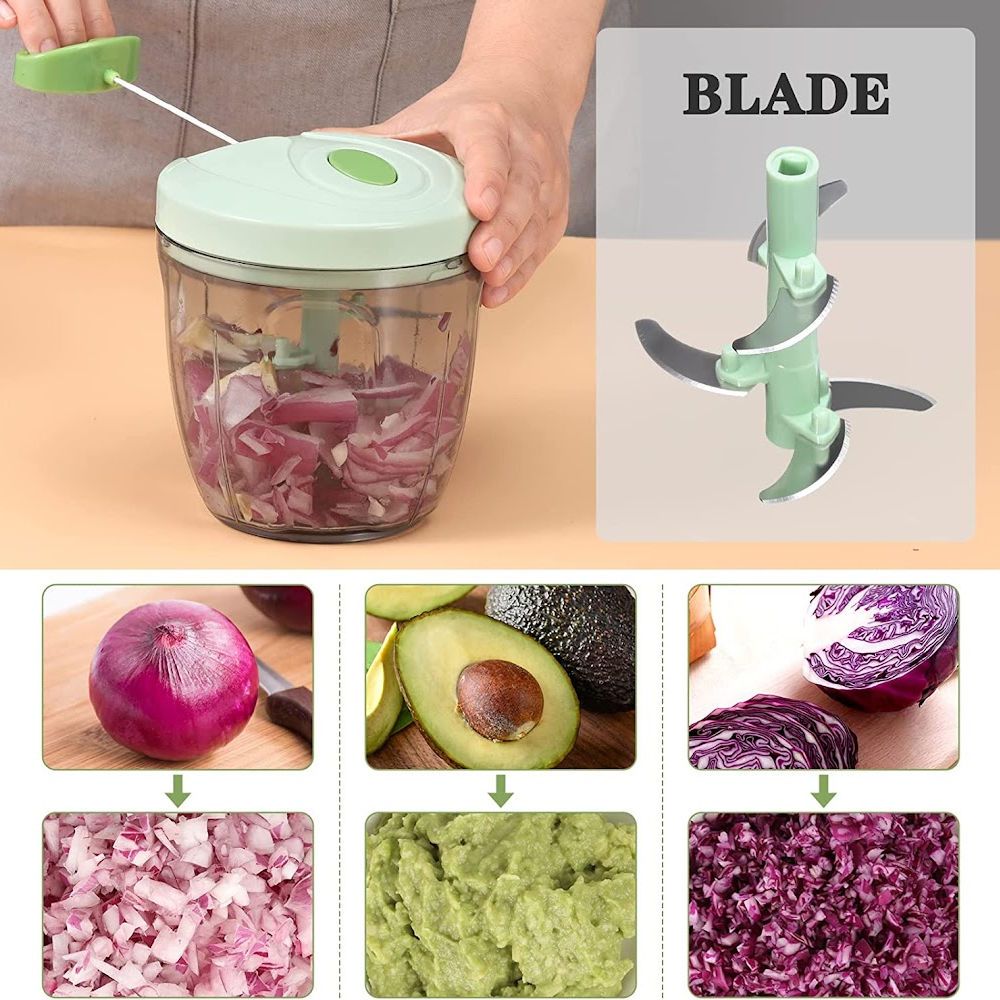 .com: Manual Food Chopper, Express Hand Held Chopper, Large 8.5-Cup,  Chop & Cut Fruits, Vegetables, Herbs, Onions: Home & Kitchen