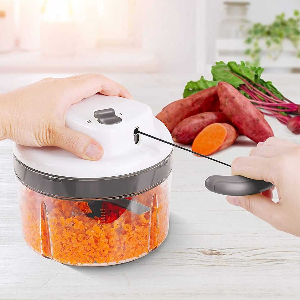 Manual Food Chopper, Hand Pull String Onion Chopper, Dishwasher Safe Food  Mincer