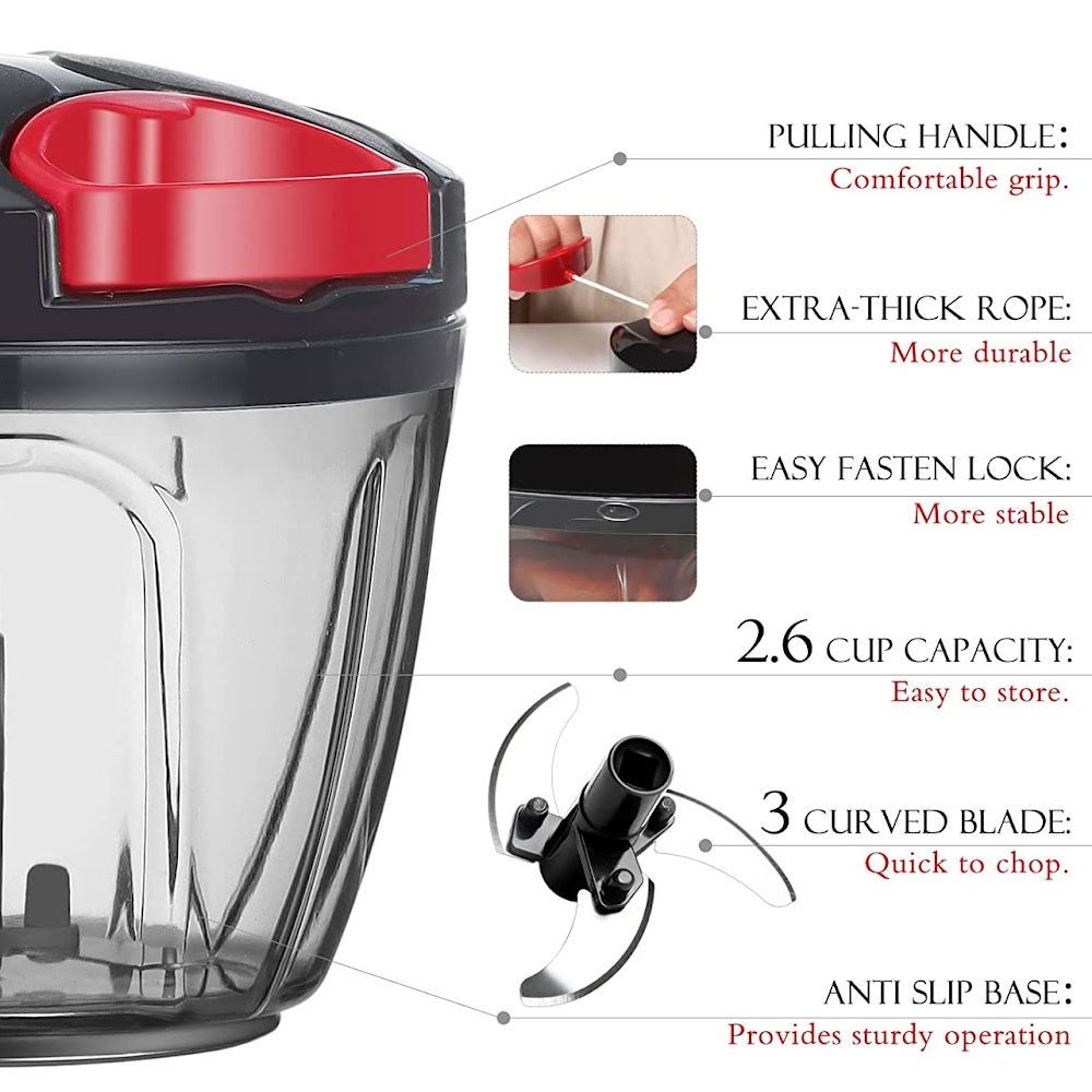 Brieftons Express Food Chopper: Large 8.5-Cup, Quick & Powerful