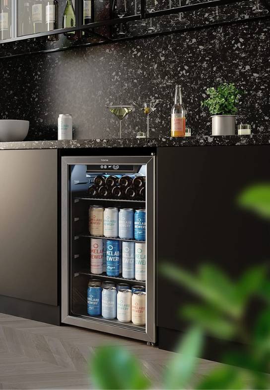 Euhomy Beverage Refrigerator and Cooler, 110 Can Mini fridge with  Adjustable Shelves， Perfect for Home/Bar/Office (Slive).