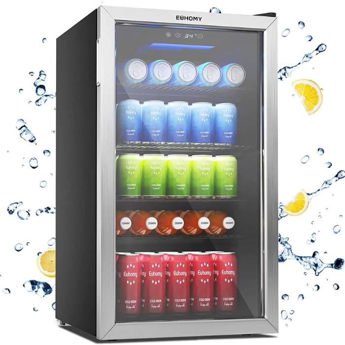 EUHOMY Beverage Refrigerator and Cooler, 126 Can Mini fridge with