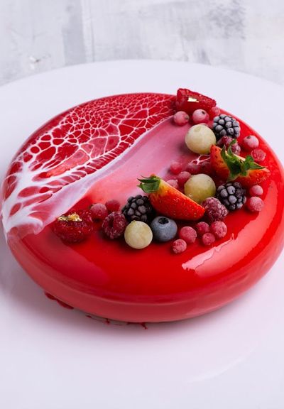Make Your Sweet Mirrors: Berry Mirror Glaze Mousse Cake